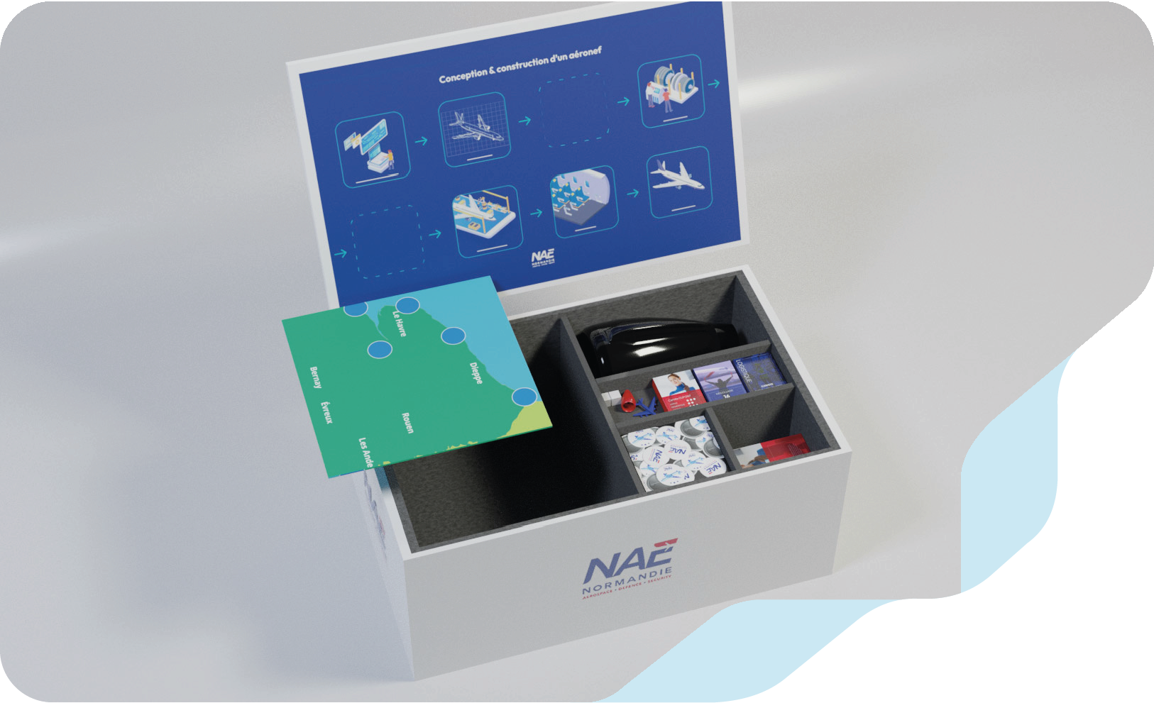 boite découverte des métiers ouverte avec son contenu visible